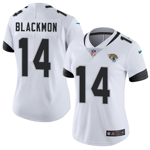 Nike Jacksonville Jaguars #14 Justin Blackmon White Women Stitched NFL Vapor Untouchable Limited Jersey->women nfl jersey->Women Jersey